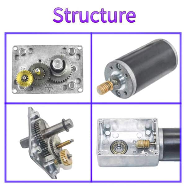 Push Box Motor Metal Gearbox 5840 Motor DC 12V 1-470 RPM Turbo Worm Motor Self-Locking ...